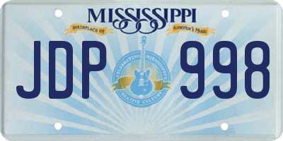 MS license plate JDP998