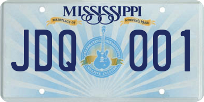 MS license plate JDQ001