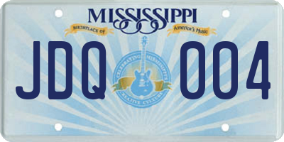 MS license plate JDQ004