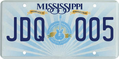 MS license plate JDQ005