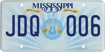 MS license plate JDQ006