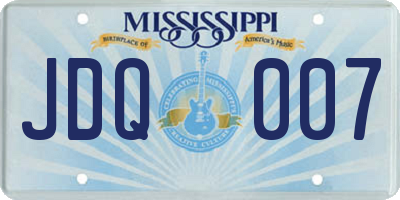 MS license plate JDQ007