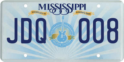 MS license plate JDQ008
