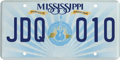 MS license plate JDQ010