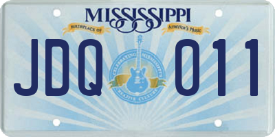 MS license plate JDQ011