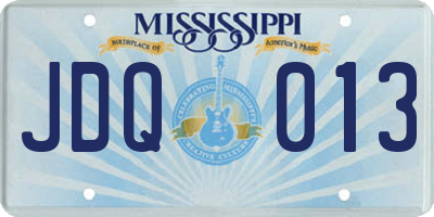 MS license plate JDQ013