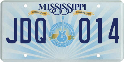 MS license plate JDQ014