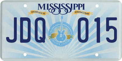MS license plate JDQ015