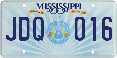 MS license plate JDQ016