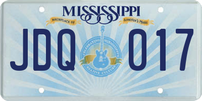 MS license plate JDQ017