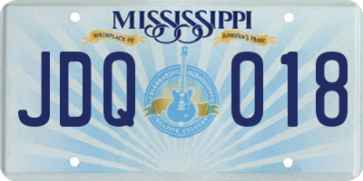 MS license plate JDQ018