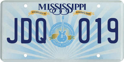 MS license plate JDQ019