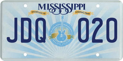 MS license plate JDQ020