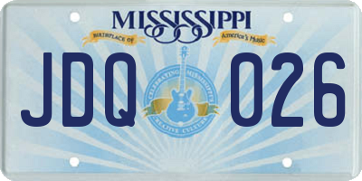 MS license plate JDQ026