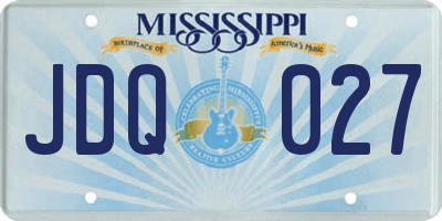 MS license plate JDQ027
