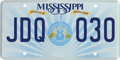 MS license plate JDQ030