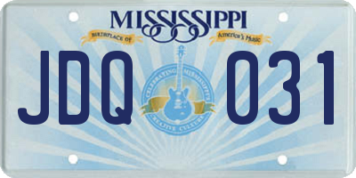 MS license plate JDQ031