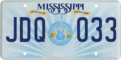MS license plate JDQ033