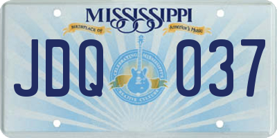 MS license plate JDQ037