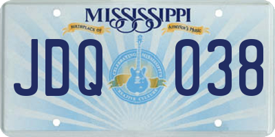 MS license plate JDQ038