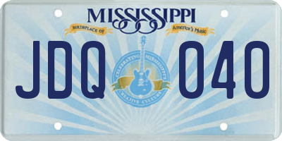 MS license plate JDQ040