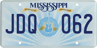MS license plate JDQ062