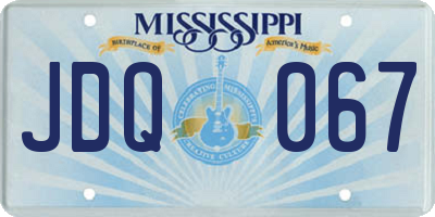 MS license plate JDQ067