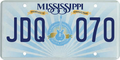 MS license plate JDQ070