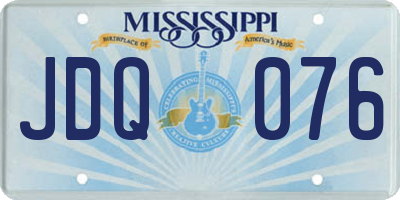 MS license plate JDQ076