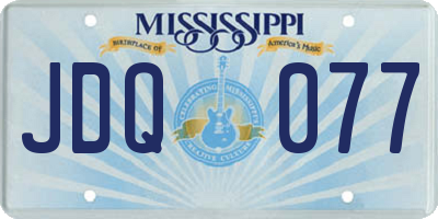 MS license plate JDQ077