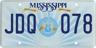 MS license plate JDQ078