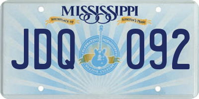 MS license plate JDQ092