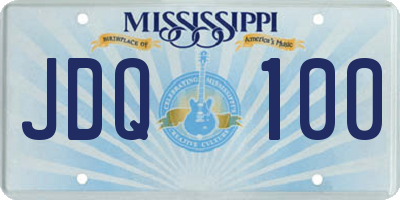 MS license plate JDQ100