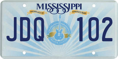 MS license plate JDQ102