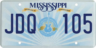 MS license plate JDQ105