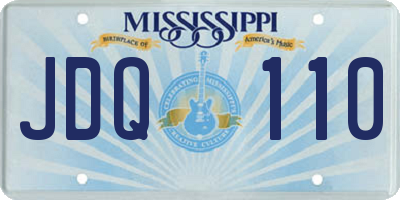 MS license plate JDQ110