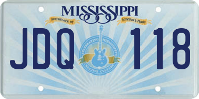 MS license plate JDQ118