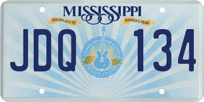 MS license plate JDQ134