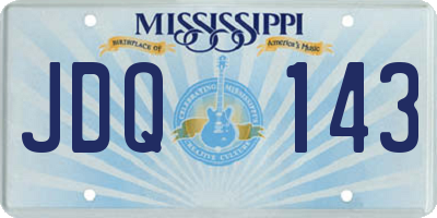 MS license plate JDQ143