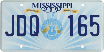 MS license plate JDQ165