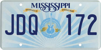 MS license plate JDQ172