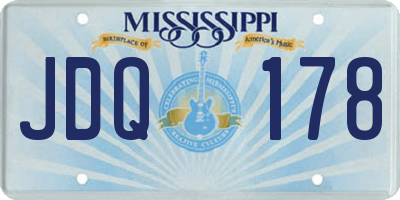 MS license plate JDQ178