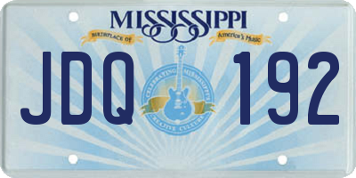 MS license plate JDQ192