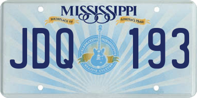MS license plate JDQ193