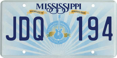 MS license plate JDQ194