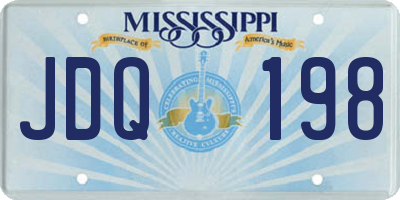 MS license plate JDQ198