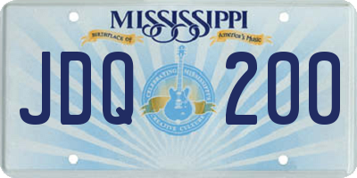 MS license plate JDQ200