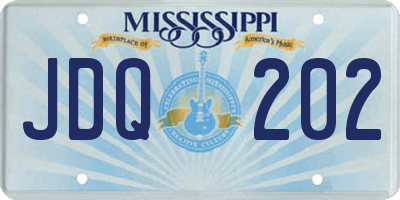 MS license plate JDQ202
