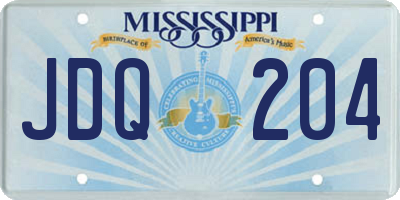 MS license plate JDQ204