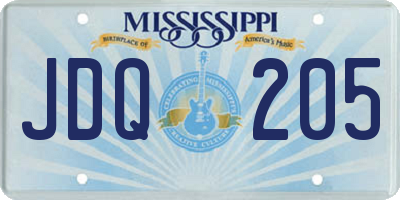 MS license plate JDQ205